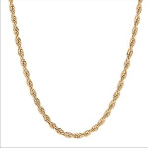 4mm 20inch Gold Plated Stainless Steel Rope Chain